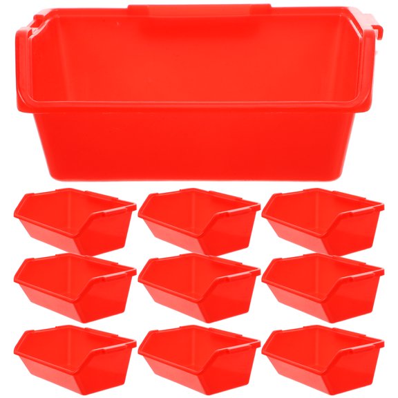 FELTECHELECTR Stackable Red Plastic Storage Box for Electronic Components with Modular Interlocking