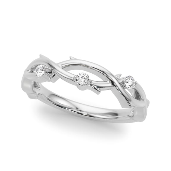 .10 Ct Round Diamond Twisted Shank Wedding Ring In 10K Solid White Gold