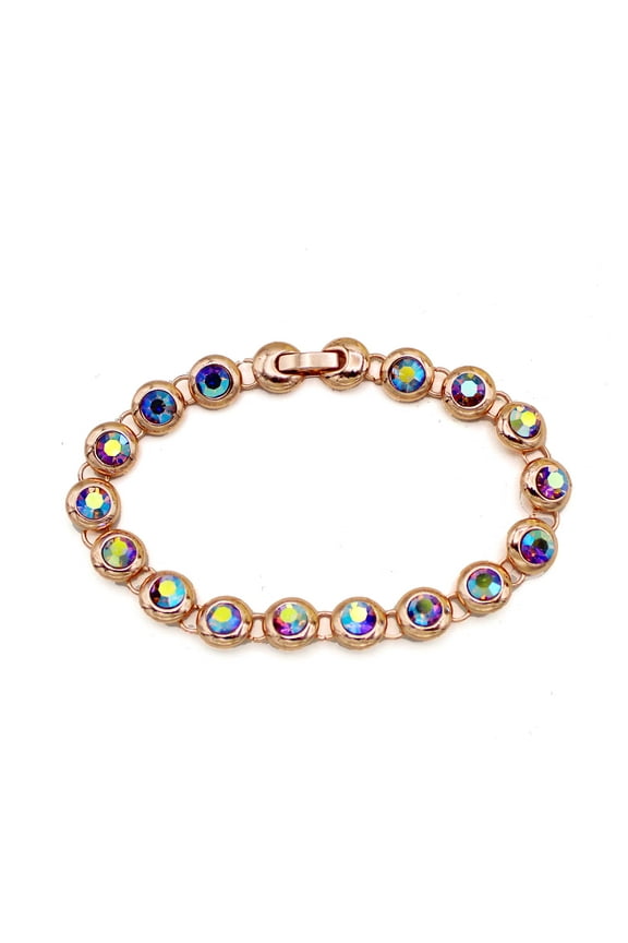 10 Cttw Tennis Bracelet Made with Swarovski Crystals in Pink Rose Gold (7.5 Inches )