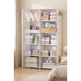 thumbnail image 1 of 10-Cube Portable Storage Organizer, 6-Tier Wardrobe with Dust-Proof Cover, Heavy Duty Garment Shelf Bookcase Portable Closet, 1 of 8
