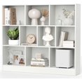 thumbnail image 1 of 10 Cube Storage Organizer, 4 Tier Open Bookcase, Modern Bookshelves and Bookcases, 41" Floor Standing Wooden Display Bookshelf for Living Room Bedroom Office (White), 1 of 16