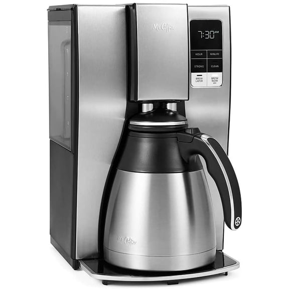 10-Cup Programmable Coffee Maker, Insulated Thermal Carafe, Brew Strength Selection, Brew Now or Later, Stainless Steel