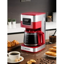 10-Cup Programmable Coffee Maker, Red