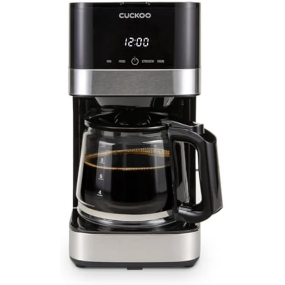 10-Cup Programmable Coffee Maker with Reusable Filter - Auto Brew Timer, 2 Brew Strengths, Quick Brew & Easy Clean for Busy Kitchens