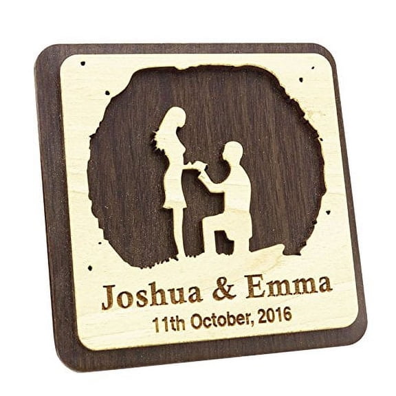 10 Custom Engraved Wooden Magnets Rustic Wedding Save The Date Wooden Magnets Persoanlized Gift