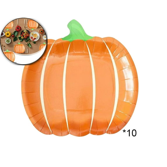 10 Cute Pumpkin Paper Plates For Thanksgiving And Halloween Tableware Nice For Happy Dessert Plates For Parties And Festival Celebrations