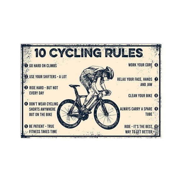 10 Cycling Rules Poster Art Picture Home Decor Wall Hangings Gifts For Cycling Lovers On Birthday