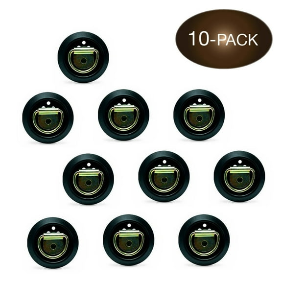 "10 D Ring Tie-Downs with Plastic Pan Fitting, Anchor Trailer Cargo Load with Floor Flush Surface Mount D-Rings; Safe TieDown Working Limit 533 pounds, DC Cargo Mall"
