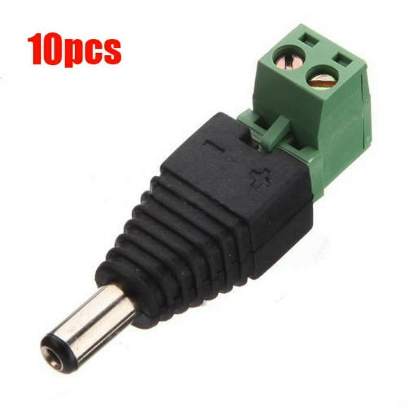 10 DC Power Male Jack 5.5mm X 2.1mm Connector Cable Adapter Plug CCTV DVR Camera