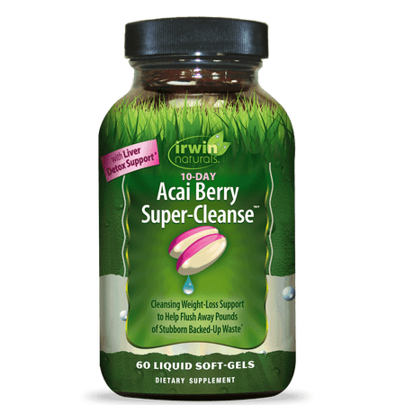 Irwin Naturals 10-Day Acai Berry Super-Cleanse - Weight Loss Support - Liver Detox - 60 Liquid Soft-Gels