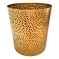 thumbnail image 1 of 10" Decorative Iron Wastebasket Trash Can - Matte Gold - Leaf Etched Design, 1 of 16