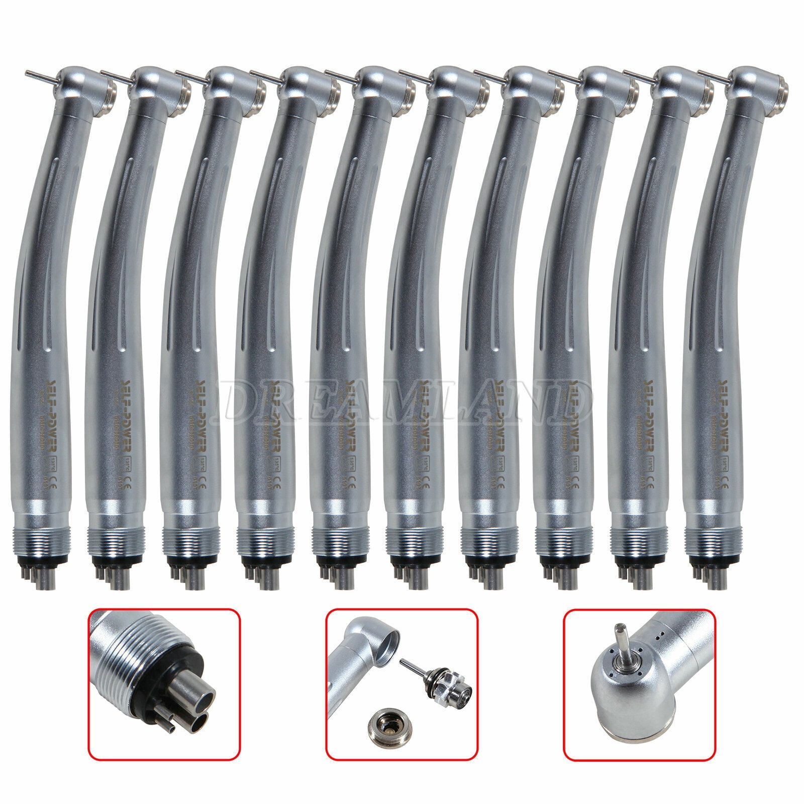 Dental High-Speed Handpiece - Push Button, 2/4 Hole, Fits NSK/PANA, 7 Colors, 400,000 RPM