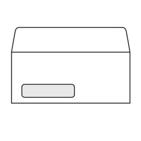 #10 Digi-Clear Window Envelopes, 4-1/8"x9-1/2" 24# White,CStyle Win, 1-1/8"x4-1/2", 7/8 from Lft, 1/2 from Btm 1-15/16"