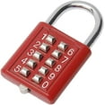 10Digit Combination Padlock, Push Button Lock Red, Zinc Alloy Luggage