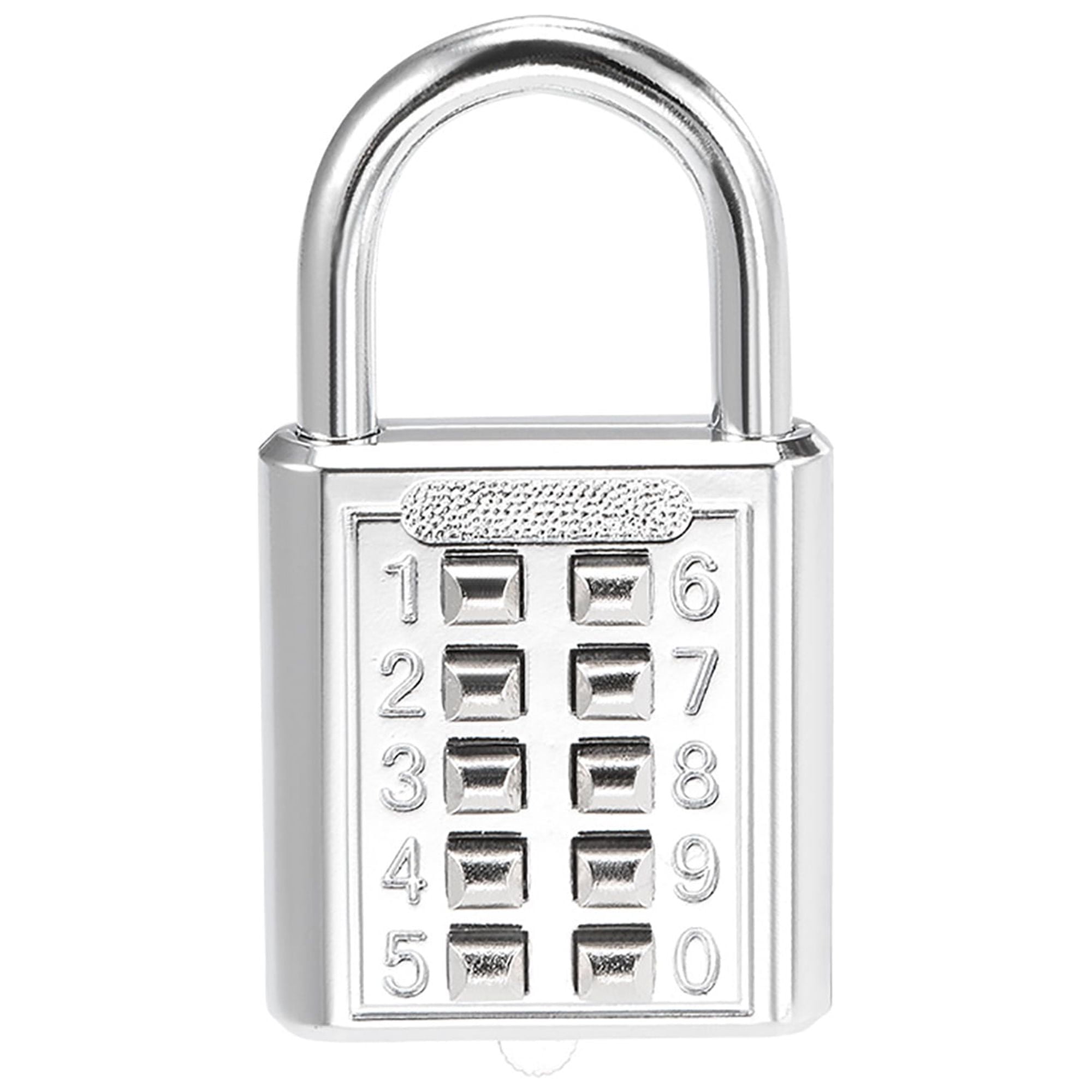 10Digit Combination Padlock Push Button Locker Locks Silver