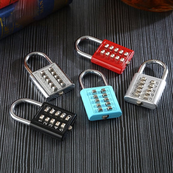 10-Digit Password Combination Padlock Zinc Alloy For Smart Password Lock Red Smile Home