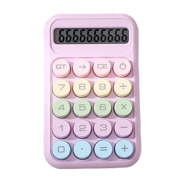 10 Digits Calculator with Big Button 15-Degree Tilt Design LCD Display Mechanical Switch Portable Aesthetic Calculator