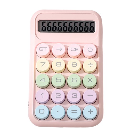 10 Digits Calculator with Big Button 15-Degree Tilt Design LCD Display Mechanical Switch Portable Aesthetic Calculator
