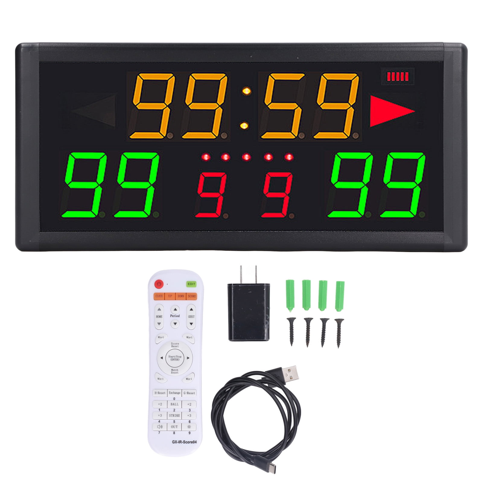 10 Digits Scoreboard LED Electronic Score Keeper Remote Control
