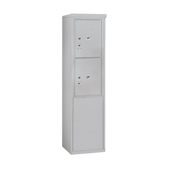 10 Door High Free-Standing 4C Horizontal Parcel Locker with 2 Parcel Lockers in Aluminum with USPS Access