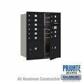 10 Door High Recessed Mounted 4C Horizontal Mailbox with 10 Doors and 2 Parcel Lockers in Black