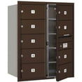 thumbnail image 1 of 10 Door High Recessed Mounted 4C Horizontal Mailbox with 9 Doors and 2 Parcel Lockers in Bronze with USPS Access - Front Loading, 1 of 2