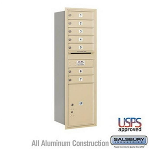 10 Door High Unit 37.5 in. 4C Horizontal Mailbox with Rear Loading Private Double Column 6 MB1 Doors-2 PL6, Gold