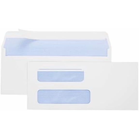 #10 Double Window Envelopes Self Seal #10 Security Envelopes-Designed for Business Statements, Quickbook Invoices, and Return, Self Seal Envelopes Size - 4 1/8 X 9 $$Office
