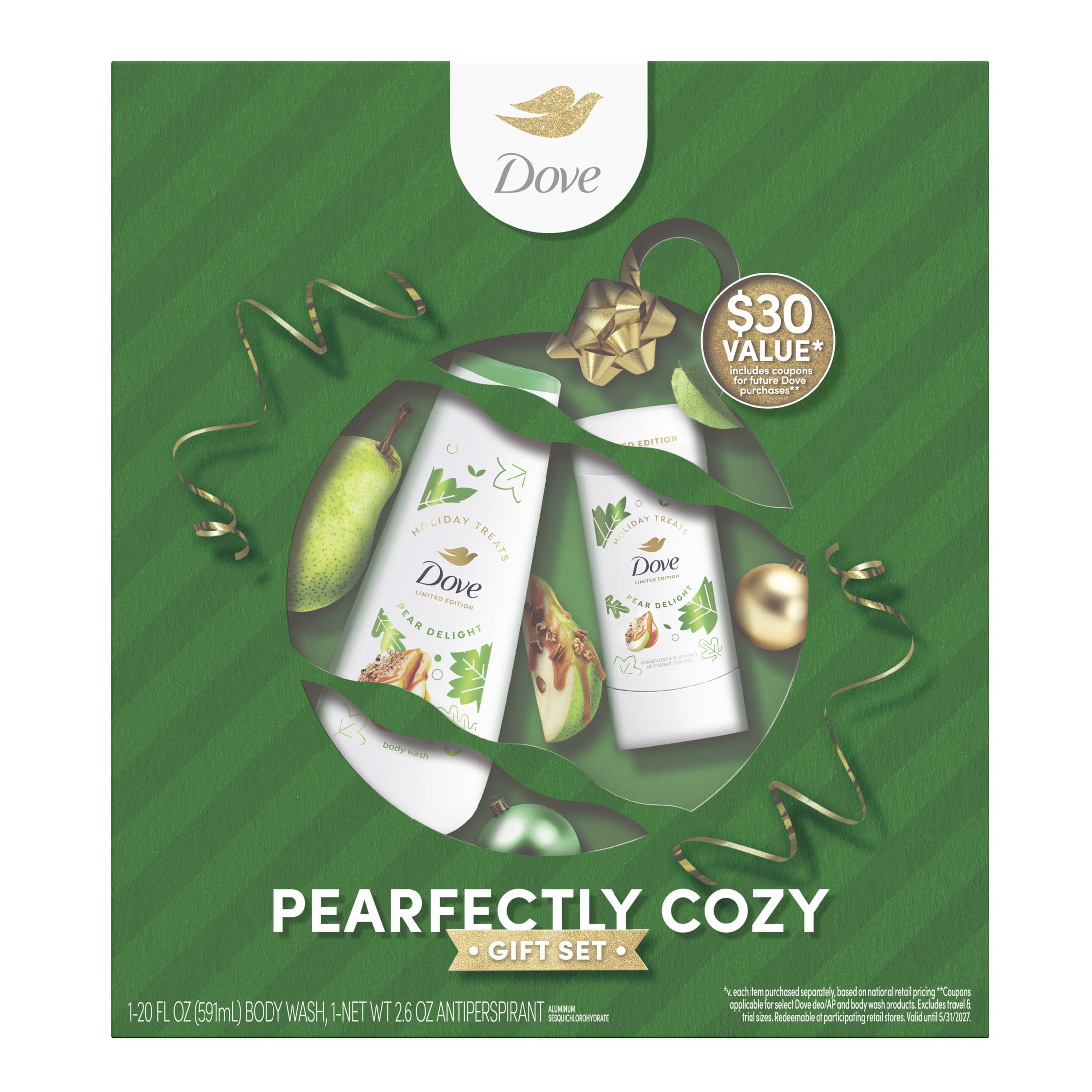 Dove Limited Edition Pearfectly Cozy Gift Set For Hydrated Soft Skin & Odor Protection, 2 Count