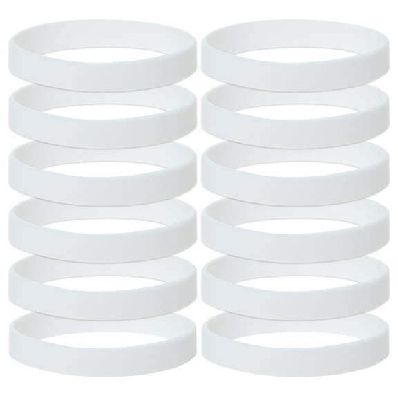 10 Dozen Silicone Wristbands, Adult-size Rubber Bracelets, Great For Event-White