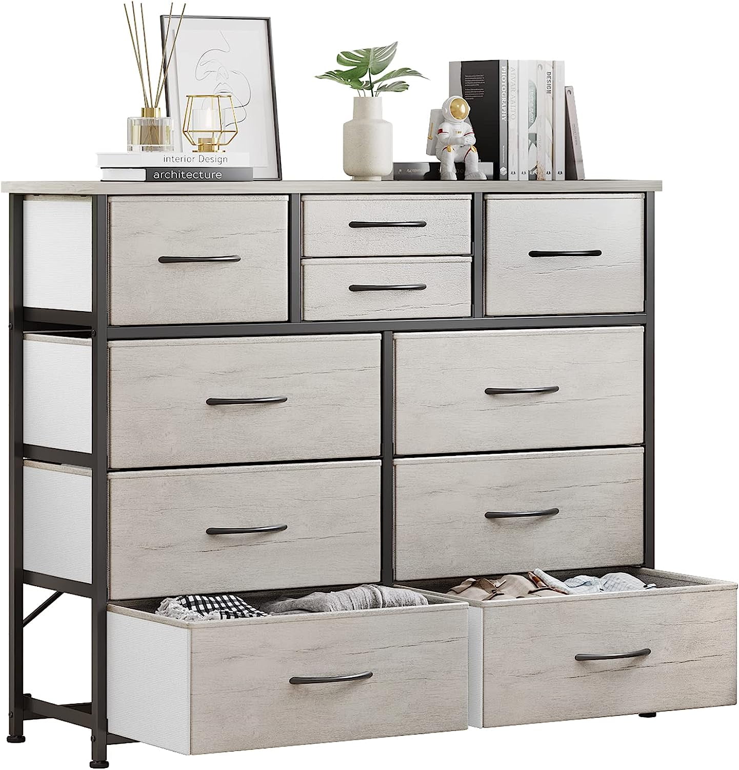 10Drawer Dresser Fabric Storage Dresser Drawers for Bedroom Hallway