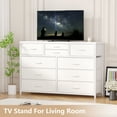 thumbnail image 1 of 10 Drawer Dresser, Tv Stand Dreseer for 55" Tv with Fabric Storage Dressers Drawers for Bedroom, Hallway, Nursery, Closets, Steel Frame, Long Dressers with Big Storage, Sturdy Frame, 1 of 7