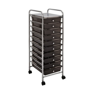 10-Drawer Organizer Cart, Black by Seville Classics
