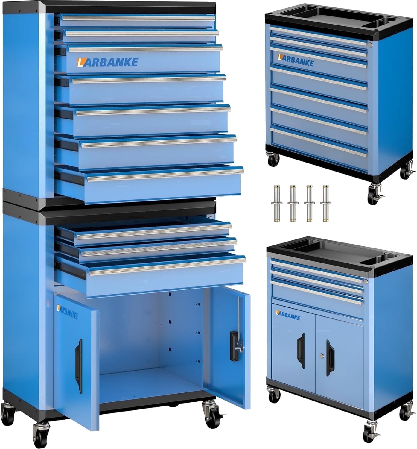 10 Drawer Rolling Tool Chest Sets, Tool Cabinet with Locks&Swivel ...