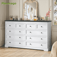 thumbnail image 1 of Plonmago 10 Drawers Dresser, 55" Large Drawers Dresser for Bedroom, Wood Dressers & Chest of Drawers for Living Room,White, 1 of 12