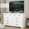 thumbnail image 1 of White Dresser with 10 Drawers for Bedroom, 55.1'' Chest of Drawers Storage Cabinets, Wood Long Dresser TV Stand for Living Room, Modern Clothes Closet Organizer with Metal Handles, 1 of 8