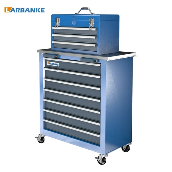 10-Drawers Rolling Tool Chest Toolbox:3-Drawer Tool Box with Openable Top and 7-Drawer Tool Chest Toolbox,Stackable Tool Cabinet: for Garages,Warehouses, Repair Stores and Homes