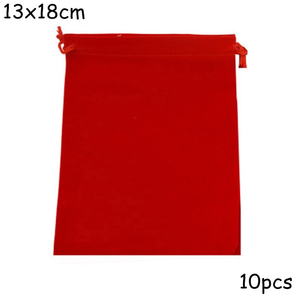 10 Drawstring Velvet Jewelry Bags Wedding Party Favor Gift Pouch Red ...