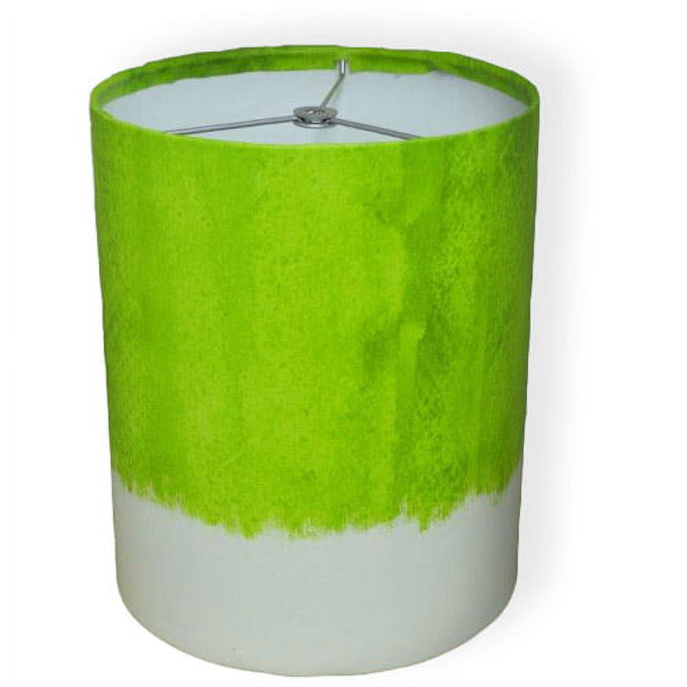 10" Drum Lamp Shade, Green Watercolor