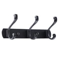 thumbnail image 1 of 10" Dual 3 Hooks Coat Rack Wall Hooks Coat Hooks,Black Lacquer, 1 of 7