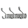 thumbnail image 1 of 10" Dual 3 Hooks Coat Rack Wall Hooks Coat Hooks Zinc Alloy  Silver Tone 1Pc, 1 of 6