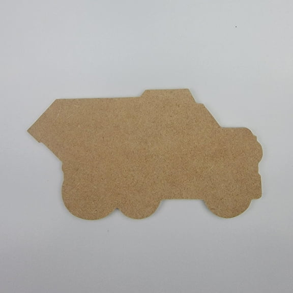 10" Dump Truck, Unfinished MDF Art Shape by Wooden Craft Cutouts, 1-8 Thickness