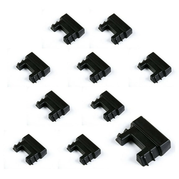 10 E Track Tie-Down Rail End Caps - Durable Black Plastic End Protector Covers for VERTICAL E Track Tie-Down Rails: E-Tracks NOT included