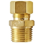 10 EZ-Fluid 1/2 Comp. x 1/2 MIP Male Adapter Reducing Union Coupling Fittings Connector,Compression x NPT,LF Brass Compression Tube Fitting Safe for Drinking water Plumbing