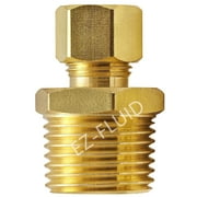 10 EZ-Fluid 5/8 Comp. x 3/4 MIP Male Adapter Reducing Union Coupling Fittings Connector,Compression x NPT,LF Brass Compression Tube Fitting Safe for Drinking water Plumbing