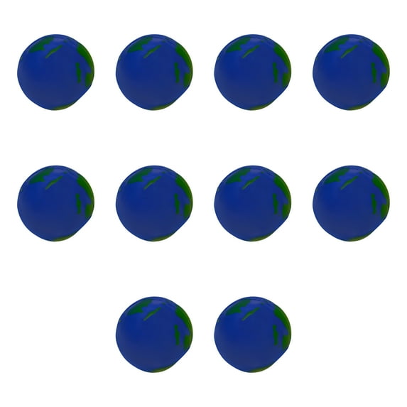 10 Earth Stress Balls Pack - PU Foam, Squeezable - Blue