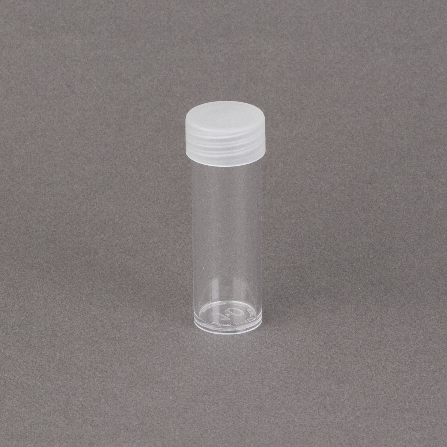 (10) Edgar Marcus Brand Round Clear Plastic (Dime) Size Coin Storage Tube Holders with Screw on Lid