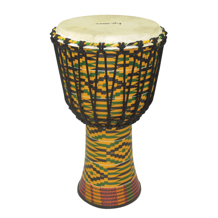 10 FIBERGLASS ROPE TUNED DJEMBE - KENTE FINISH