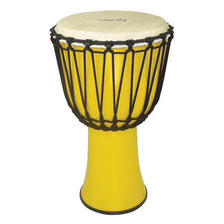 10 FIBERGLASS ROPE TUNED DJEMBE YELLOW FINISH