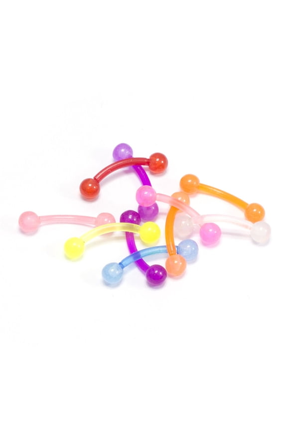 10 FLEXI Curved Barbell Cartilage Eyebrow Lip Conch Labret Lip Bridge Daith
